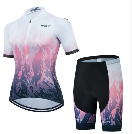 Conjunto de ciclismo BORA para mujer: maillot y culotte transpirables