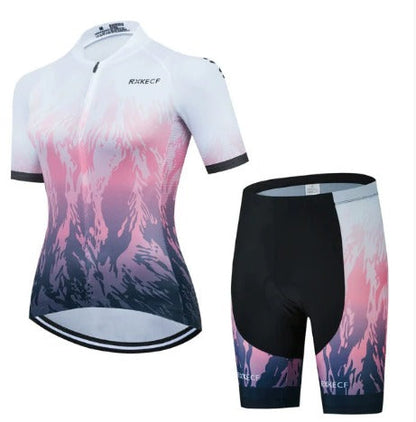 Conjunto de ciclismo BORA para mujer: maillot y culotte transpirables