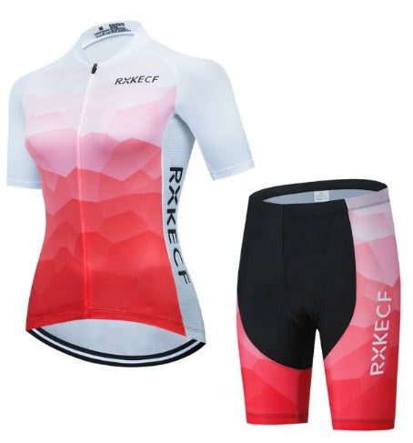 Conjunto de ciclismo BORA para mujer: maillot y culotte transpirables