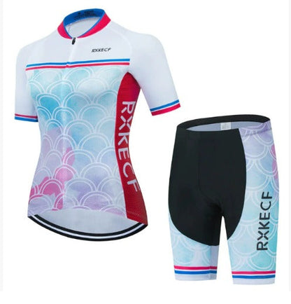 Conjunto de ciclismo BORA para mujer: maillot y culotte transpirables