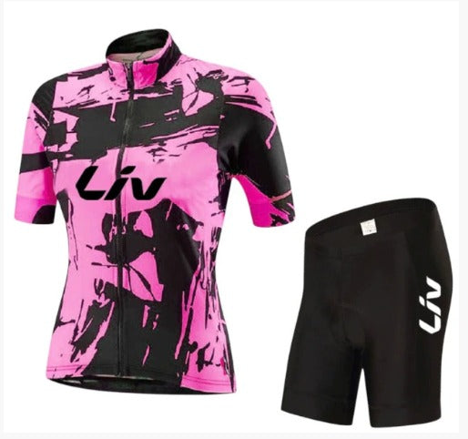 Conjunto de ciclismo BORA | Jersey de ciclismo de mangas cortas + culotte con tirantes