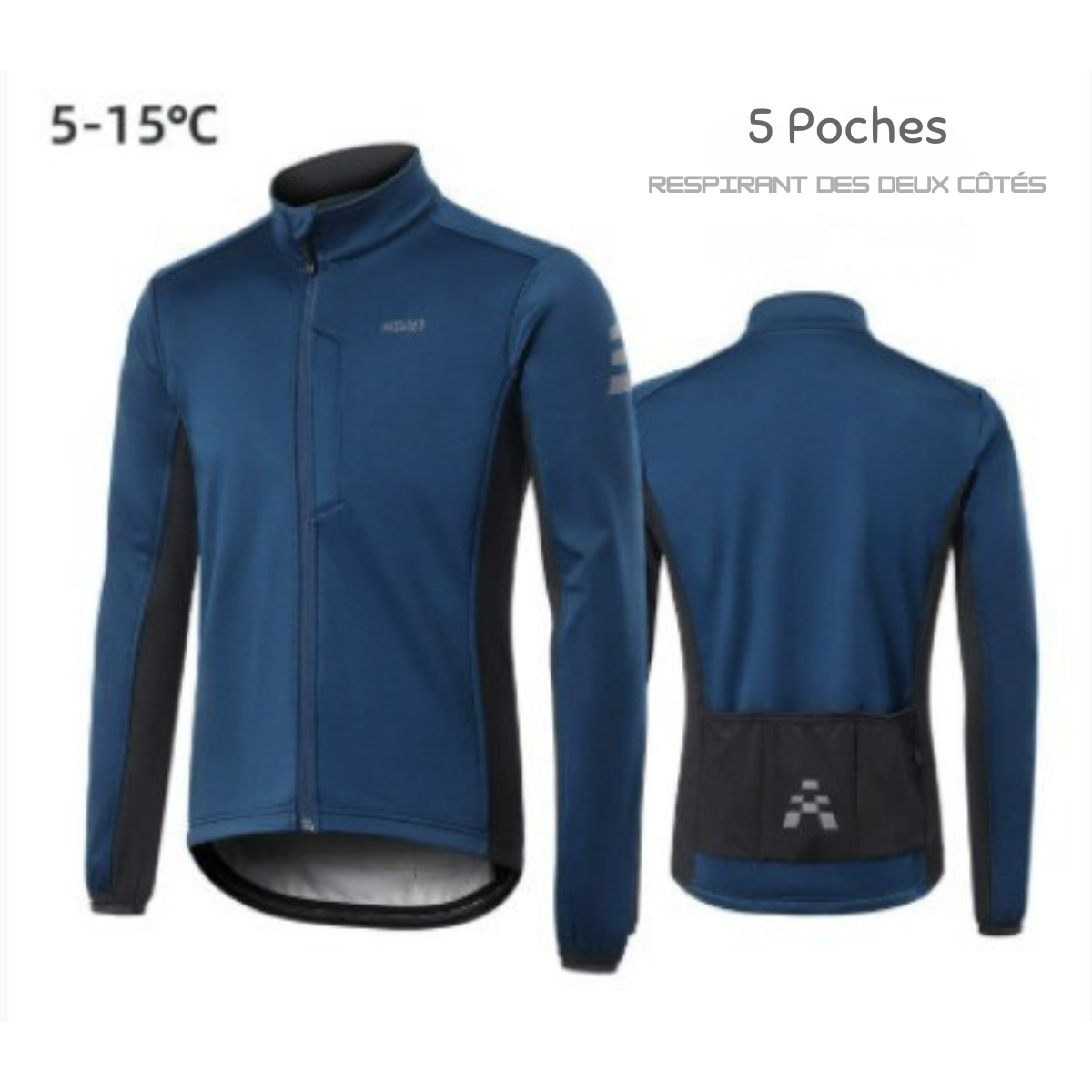 Chaqueta de ciclismo de invierno | cortavientos, cálida y forrada de polar