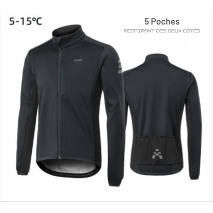 Chaqueta de ciclismo de invierno | cortavientos, cálida y forrada de polar