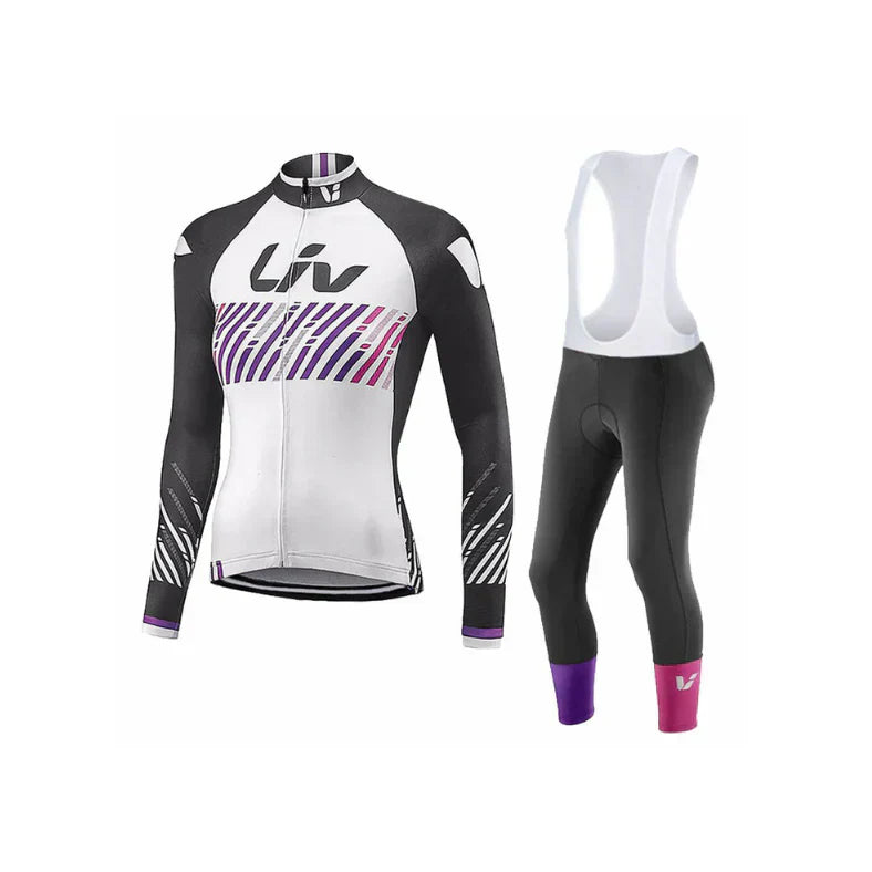 LIV V2 | Conjunto de ciclismo de invierno PRO para mujer con culotte de tirantes