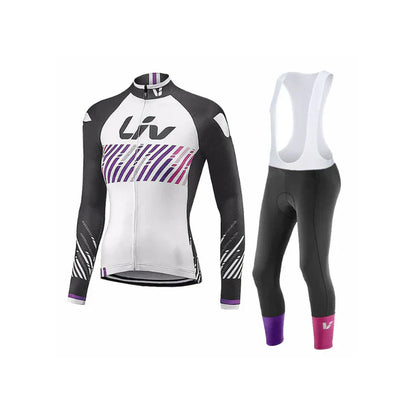LIV V2 | Conjunto de ciclismo de invierno PRO para mujer con culotte de tirantes