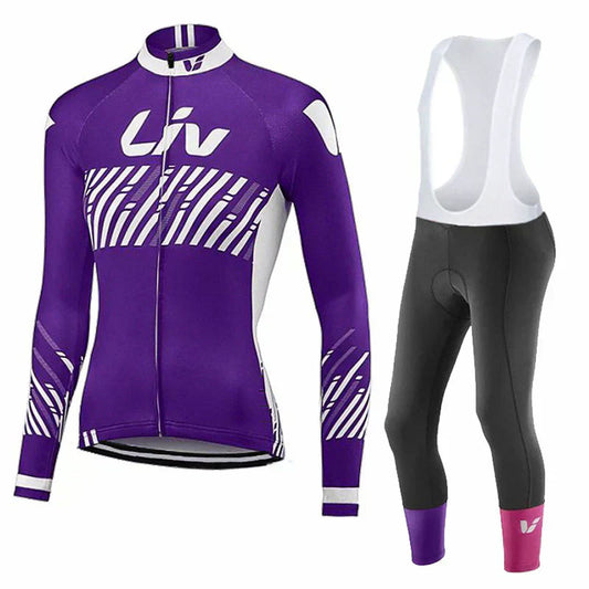 LIV V2 | Conjunto de ciclismo de invierno PRO para mujer con culotte de tirantes